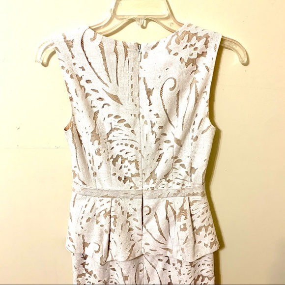BCBG Maxazria Lace/Crochet Cream/Tan Dress - 2 - Picture 10 of 15